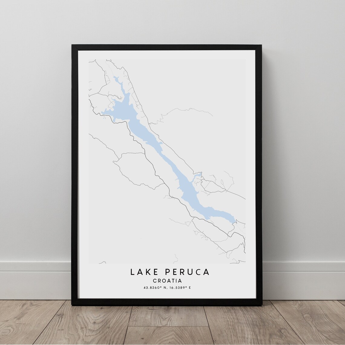 Perua Lake Map Print Peruca Art Wall Minimalist Gift