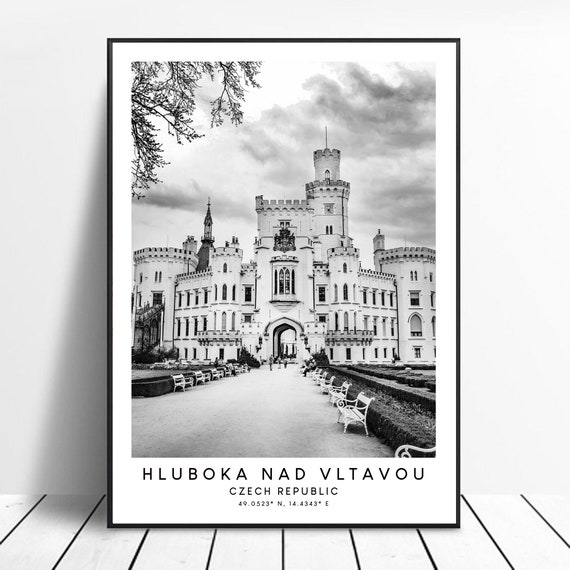 Hlubok Nad Vltavou Travel Print Hlubok Nad Vltavou Poster Hluboka Nad Vltavou Wall Art Hlubok Castle Art Print Hlubok Castle Poster