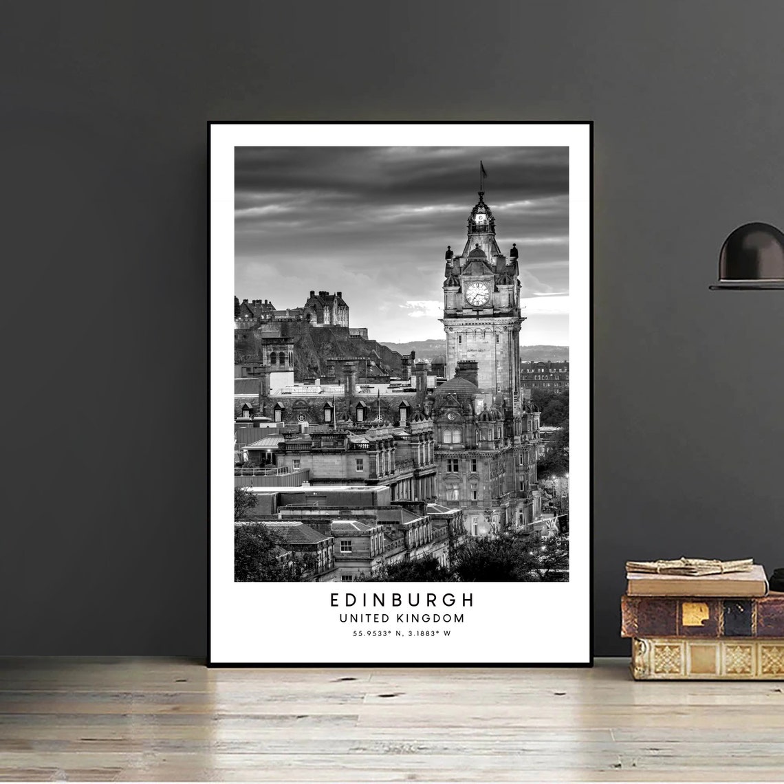 Edinburgh Scotland Black And White Travel Poster - Image 2