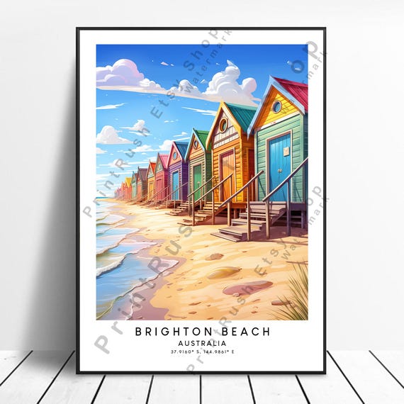 Australia Travel Print Beach Poster Wall Art Hanging Home Decor Colourful Gift