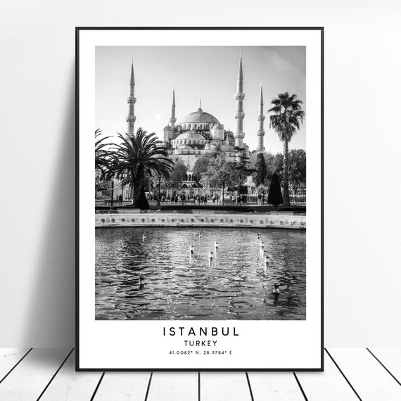 Istanbul Coordinates Minimalist Travel Poster