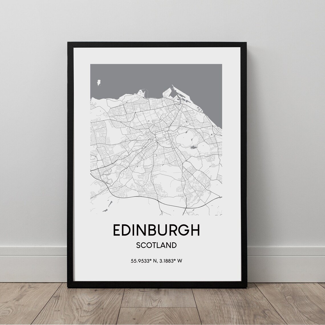 Edinburgh Map Print, Minimalist Scotland Travel Poster