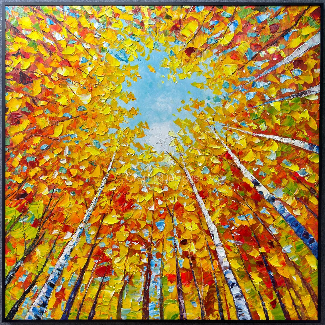 Boho Autumn Birch Forest Landscape Art Print, Modern - Image 4