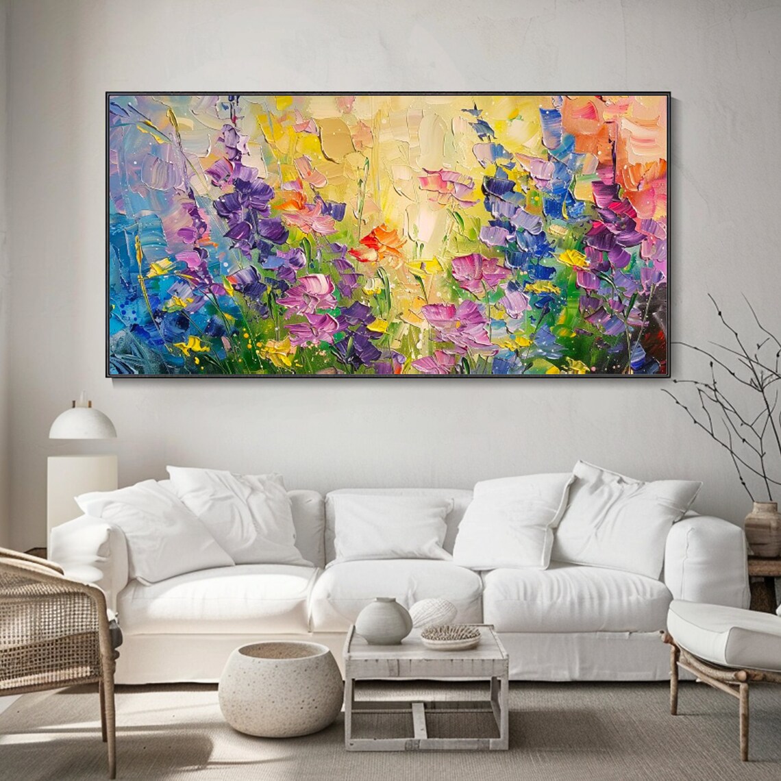 Colorful Wildflower Garden Vibrant Impasto Floral Art Poster - Image 2