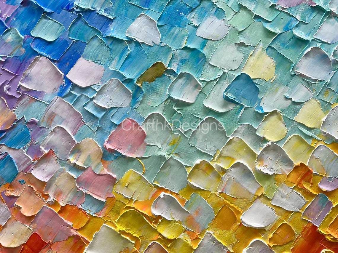 Original Hand Abstract Graffiti Art Colorful Thick Paint Texture Wall Art Geometric Pattern Creative Art Decor Unique Gift - Image 5