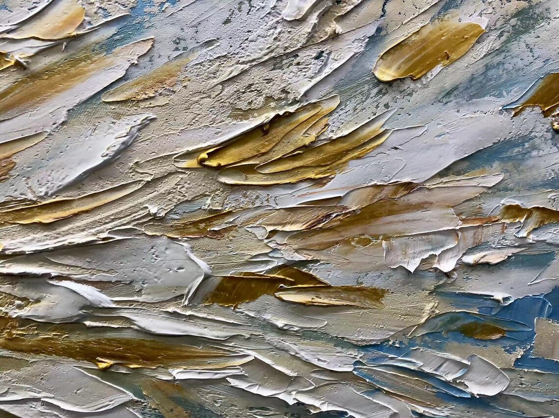 Abstract Feather Floral Landscape Oil Painting Print - Image 5