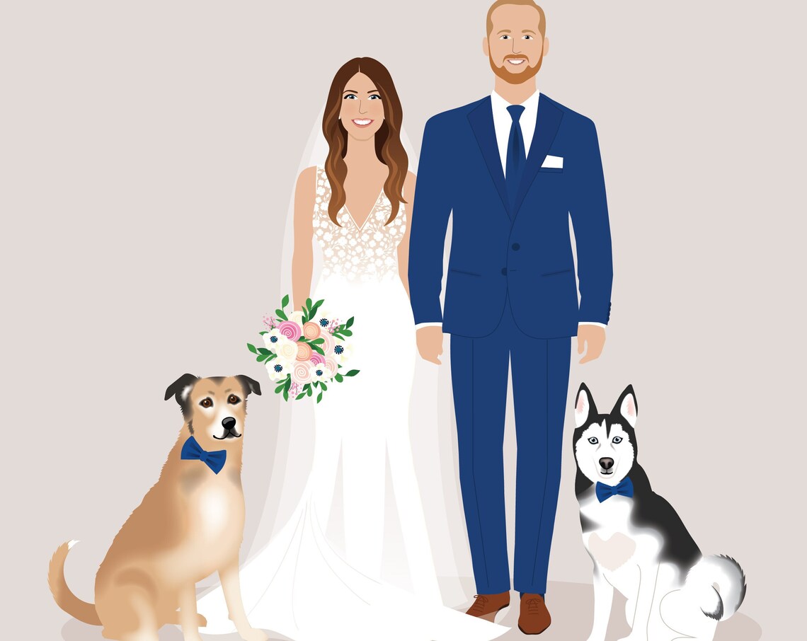 Personalized Wedding Illustration Portrait, Anniversary Gift - Image 4