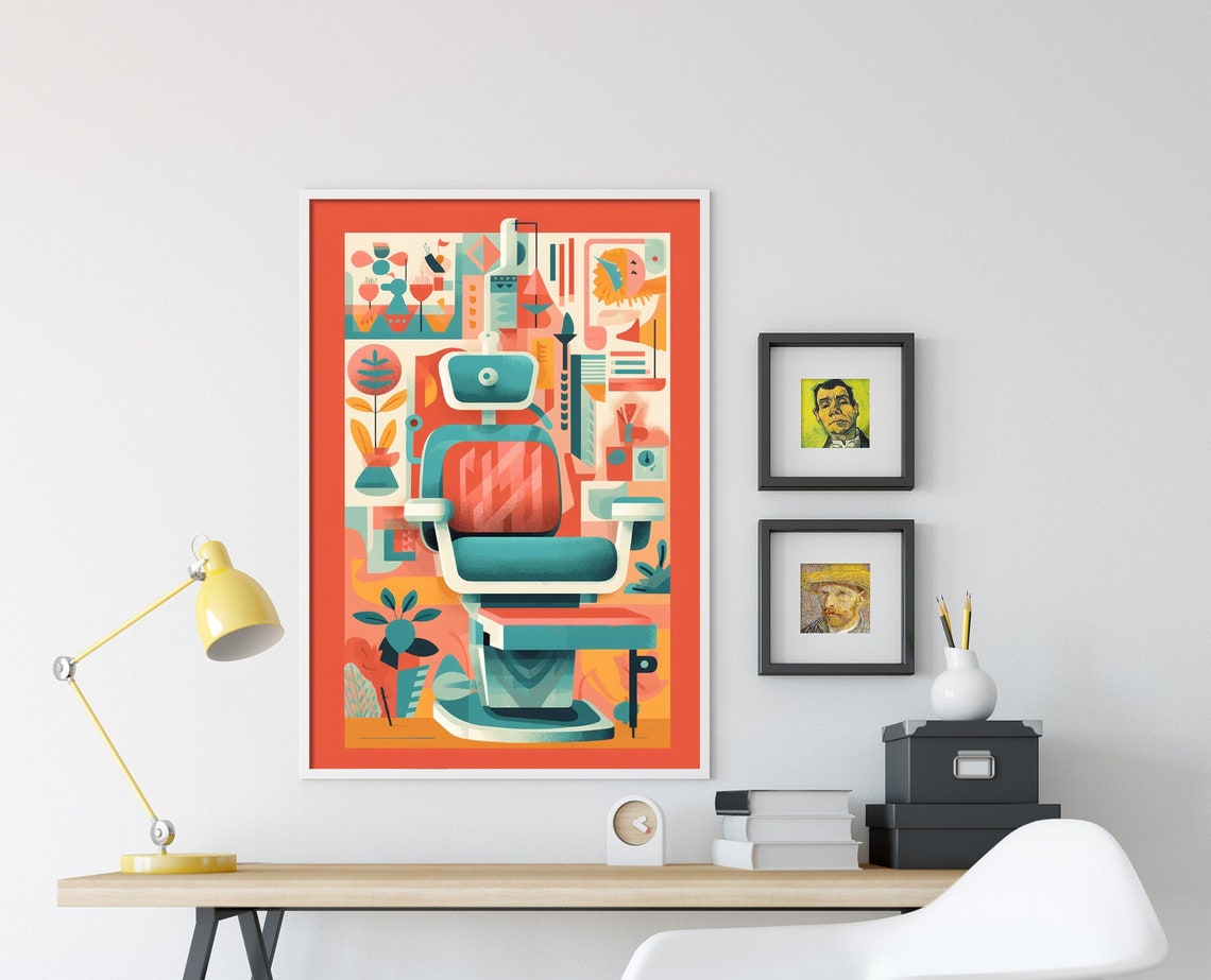 Vintage Dentist Chair Office Decor Retro Dental Illustration Poster - Image 4
