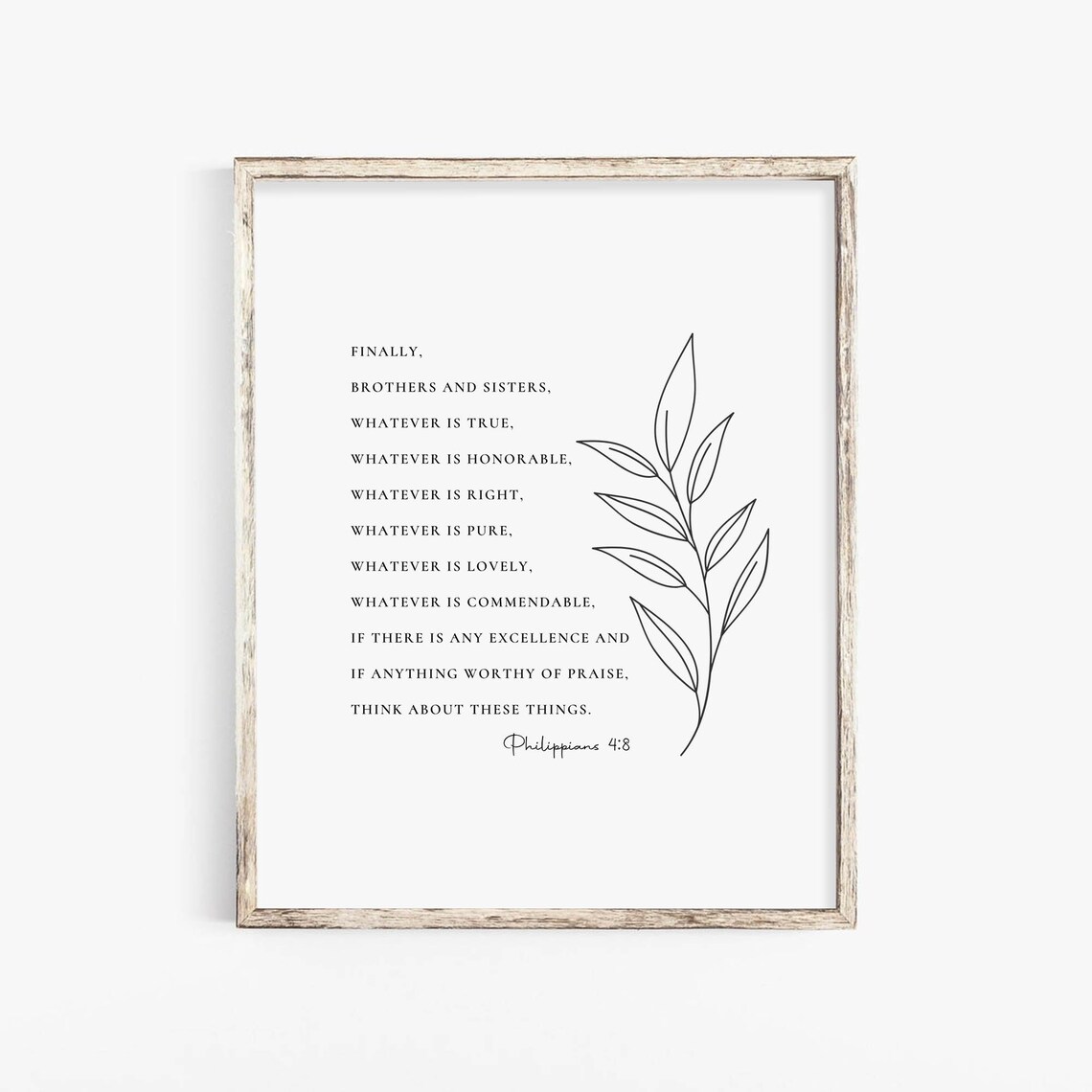 Philippians 4:8 Whatever Is True Scripture Art Print