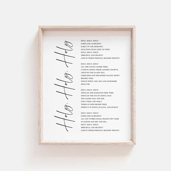 Holy Holy Holy Lord God Almighty Classic Hymn Lyric Scripture Poster