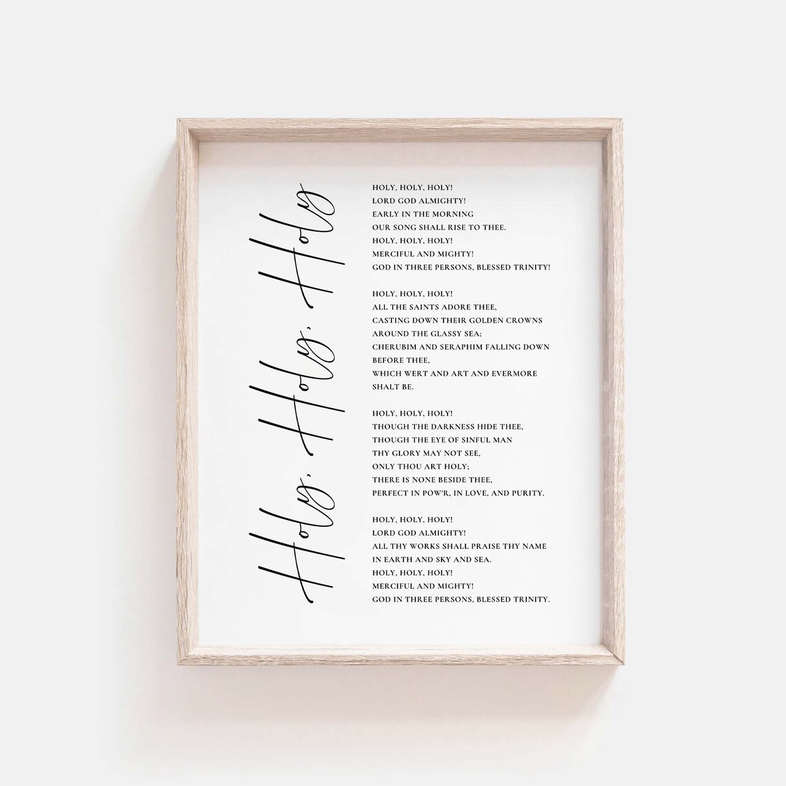 Holy Holy Holy Lord God Almighty Classic Hymn Lyric Scripture Poster