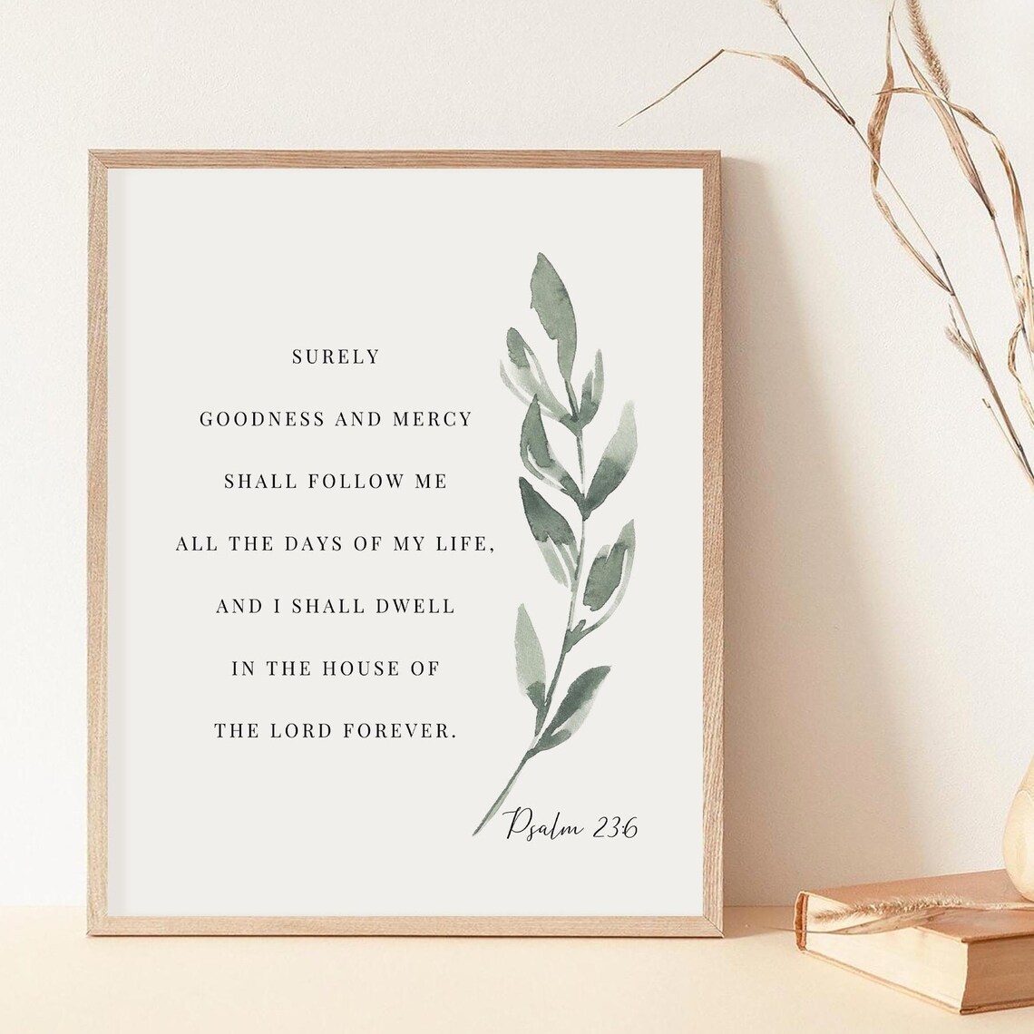 Psalm 236 Botanical Scripture Print, Christian Decor - Image 2