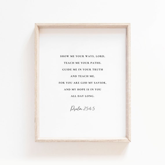 Psalm 254:5 Scripture Art Print, Christian Decor