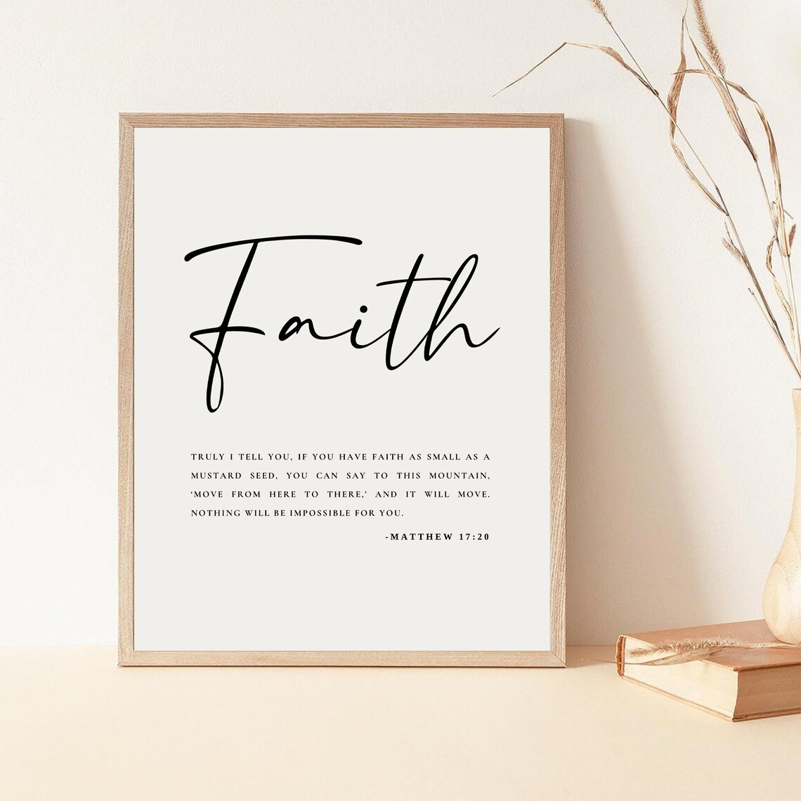 Faith As Small As A Mustard Seed Matthew 17:20 Script Poster - Image 2