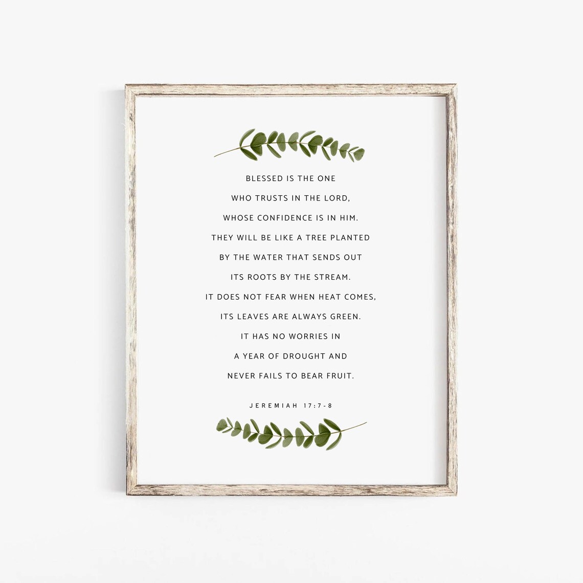 Jeremiah 177 8 Botanical Scripture Art Print - Image 2