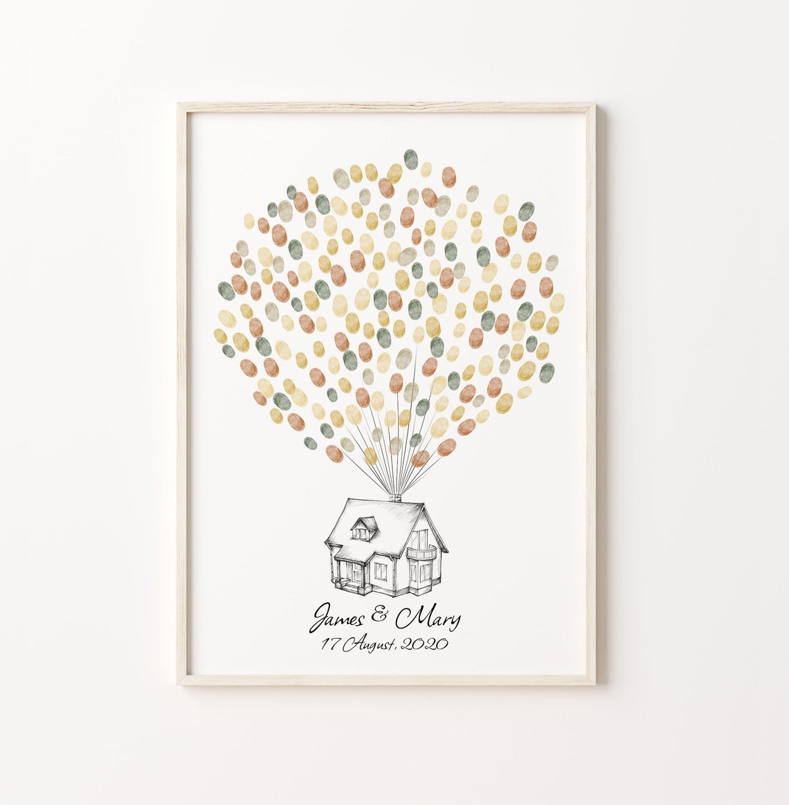 House Thumbprint Guest Book Wedding Fingerprint Art Print