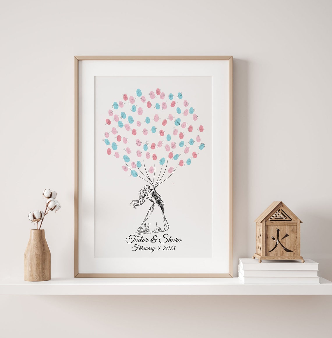 Wedding Fingerprint Balloon Guest Book Art Print - Image 3