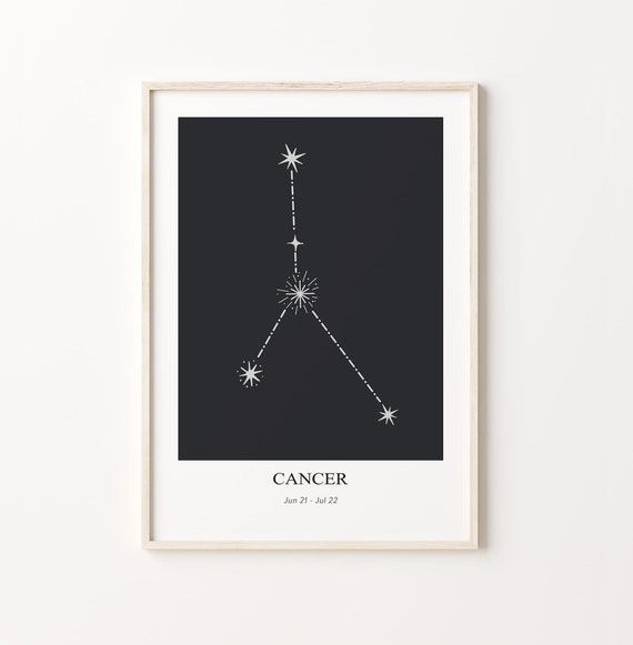 Cancer Zodiac Print Astrology Art Cancer Star Sign Art Modern Geometric Poster Astrology Print Star Sign Instant
