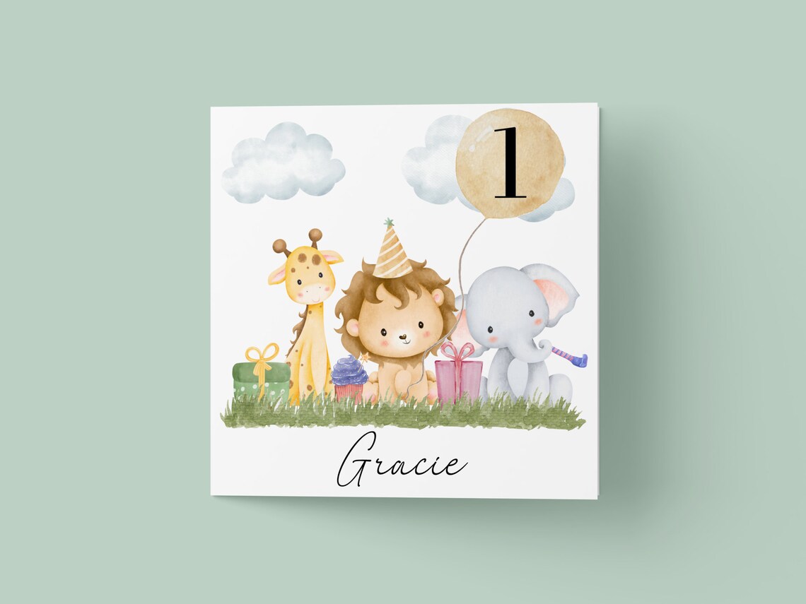 Safari Wild One 1st Birthday Jungle Art Print