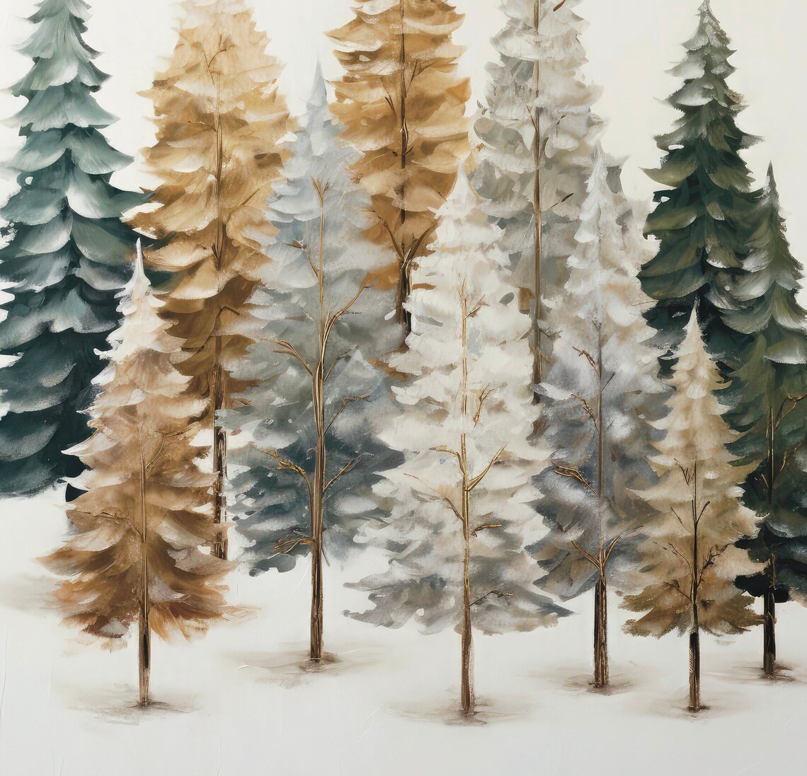 Rustic Winter Tree Art Print, Neutral Christmas Decor - Image 6