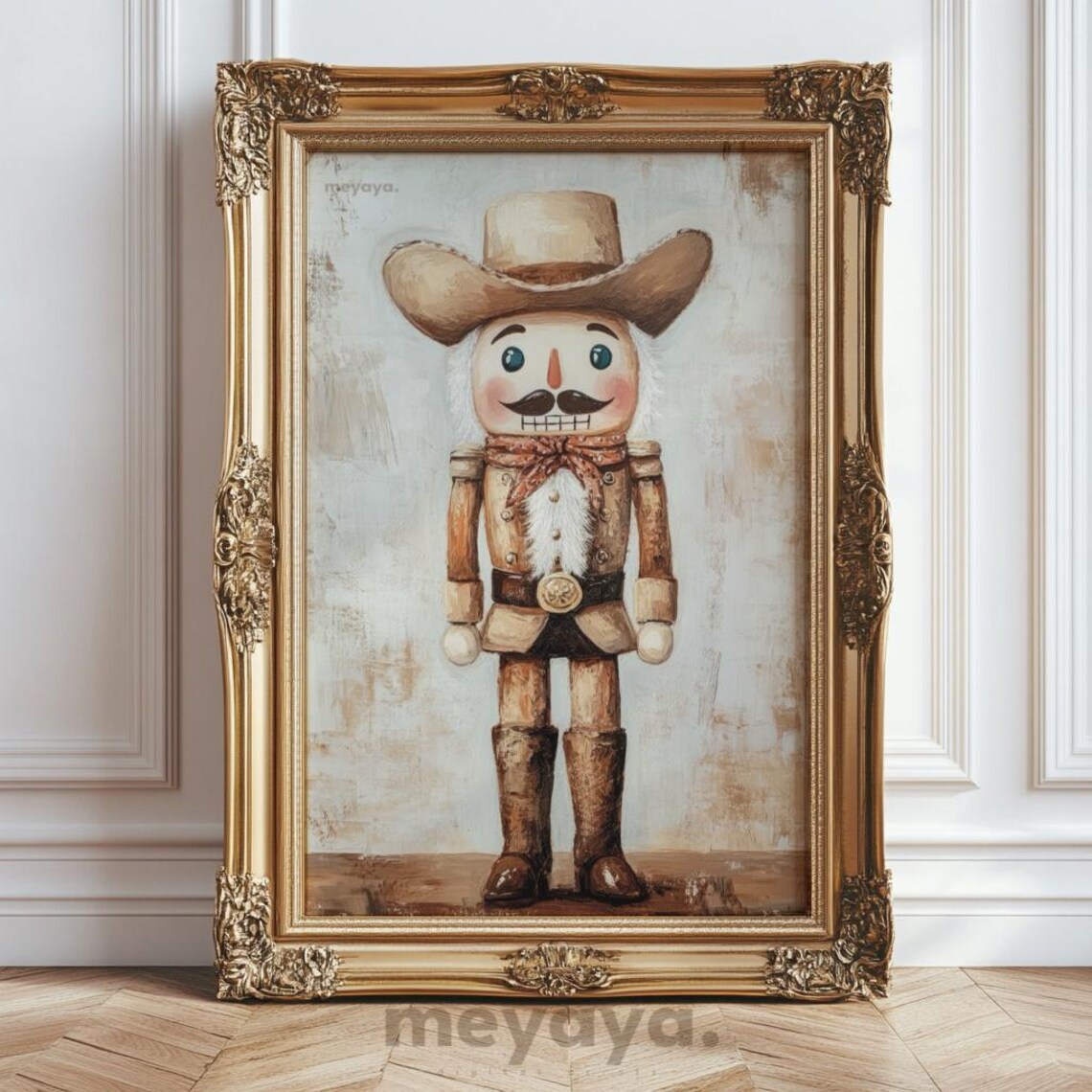 Cowboy Nutcracker Texas Holiday Art Print - Image 3
