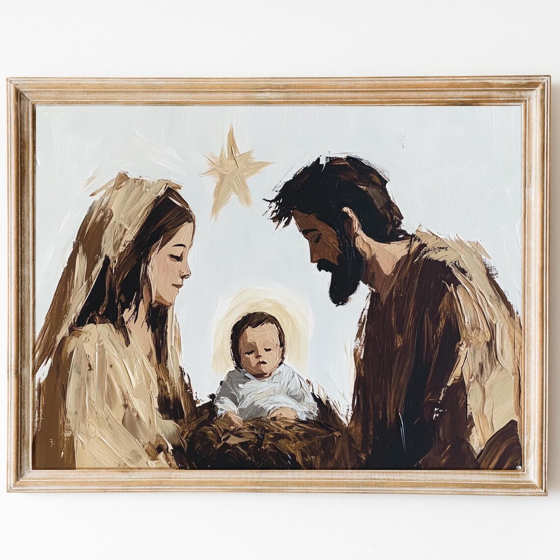 Nativity Scene Vintage Christmas Art Print