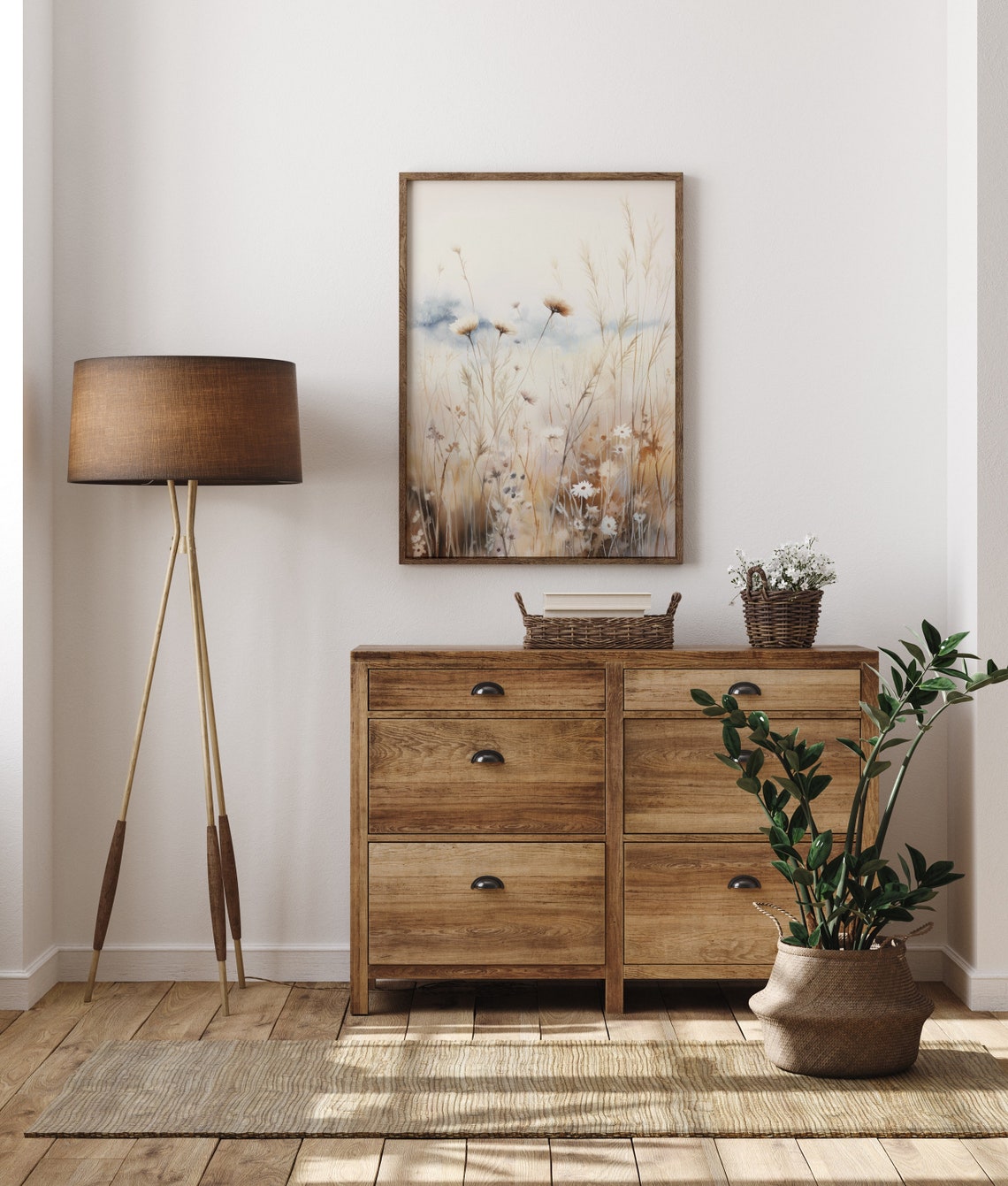 Spring Wildflower Meadow Daisies Tall Grass Soft Neutral Poster - Image 6