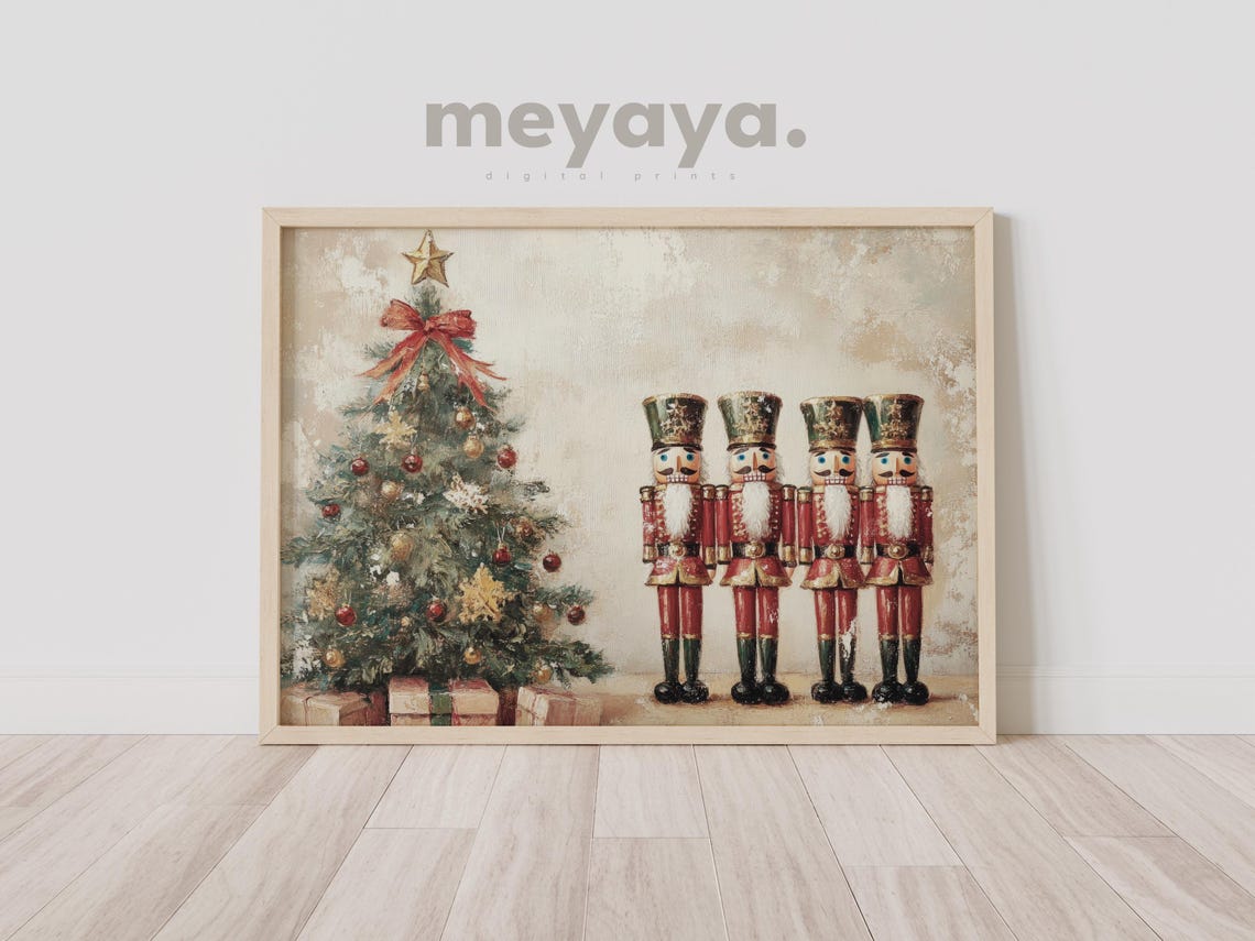 Four Nutcrackers Christmas Tree Star Topper Gifts Holiday Poster - Image 4