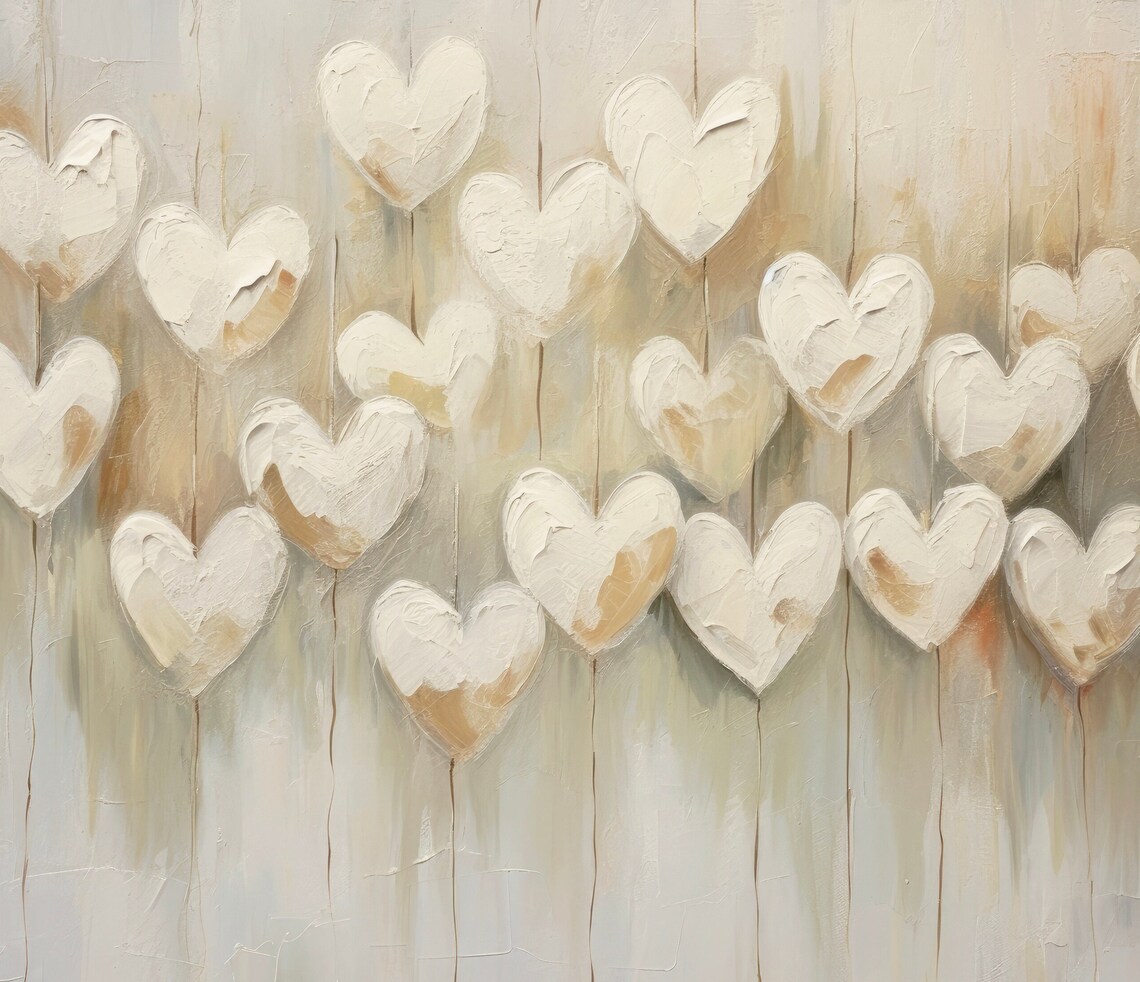 Vintage Valentine Heart Oil Painting Art Print - Image 6