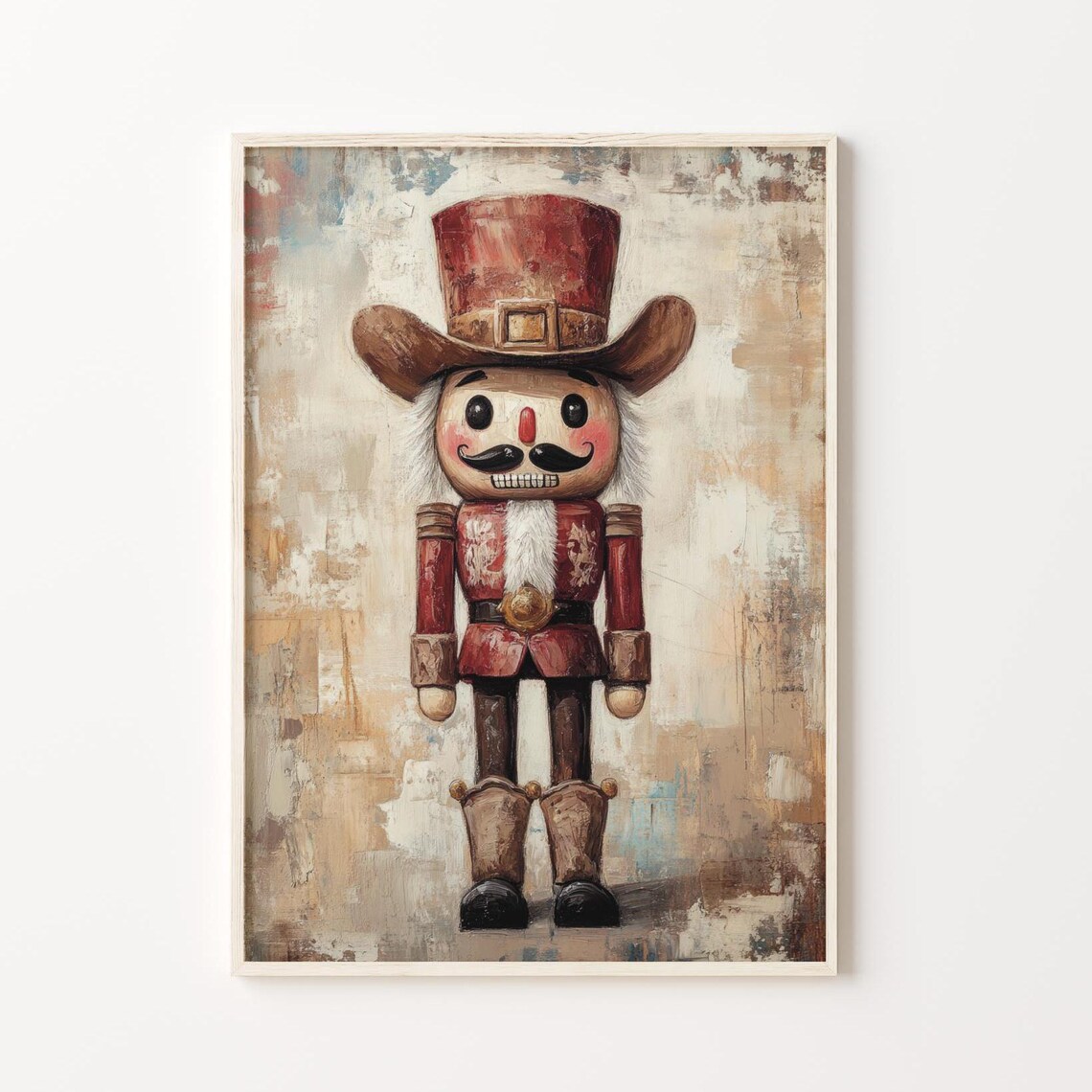 Cowboy Nutcracker Art Print, Texas Holiday Decor - Image 5