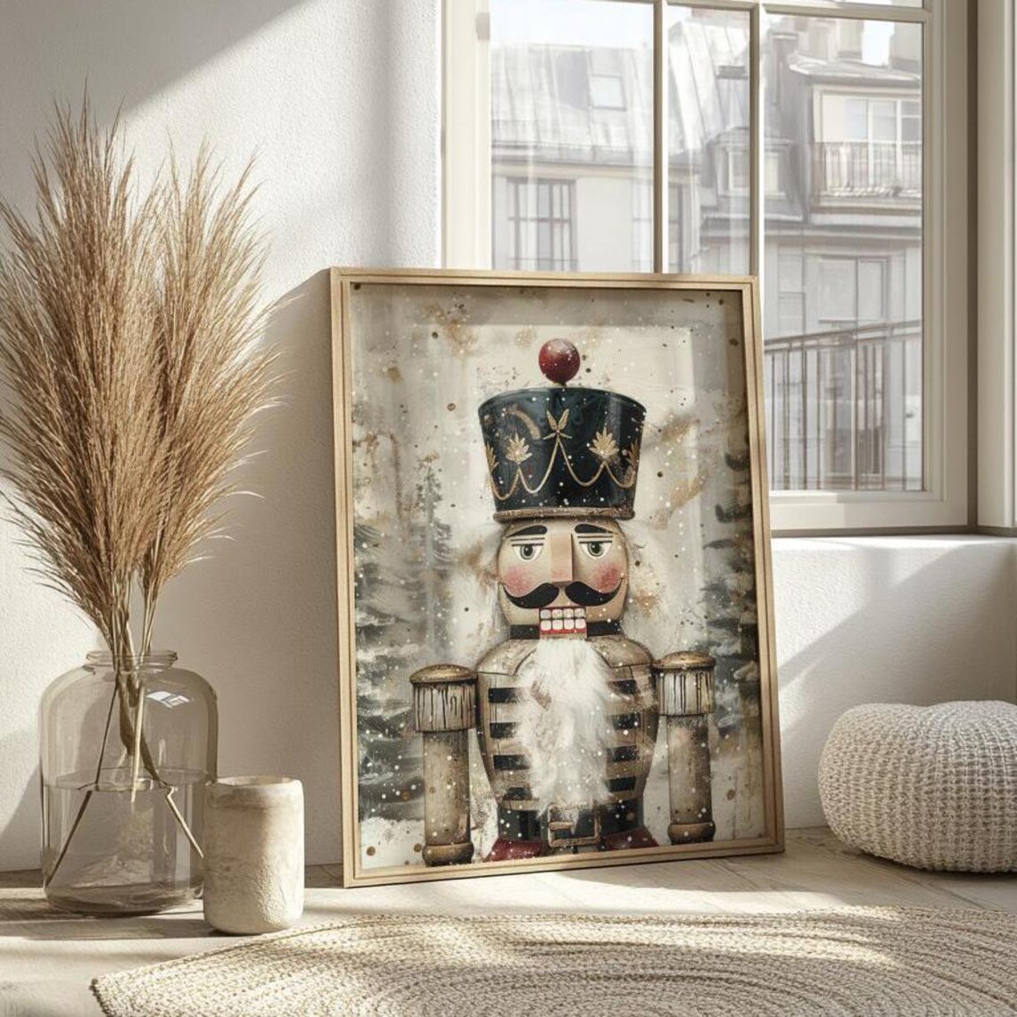 Vintage Gold Nutcracker Christmas Art Print - Image 6