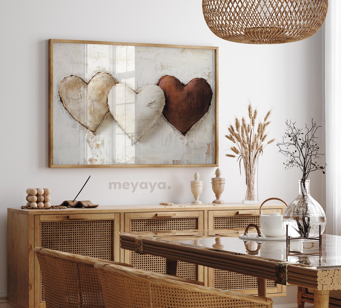 Rustic Valentines Day Family Heart Art Print - Image 4