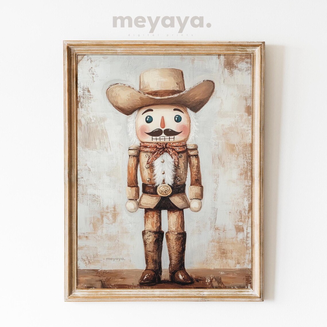 Cowboy Nutcracker Texas Holiday Art Print