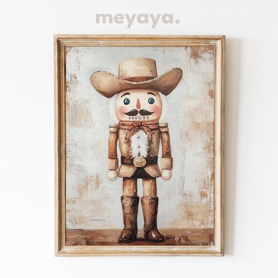 Cowboy Nutcracker Texas Holiday Art Print