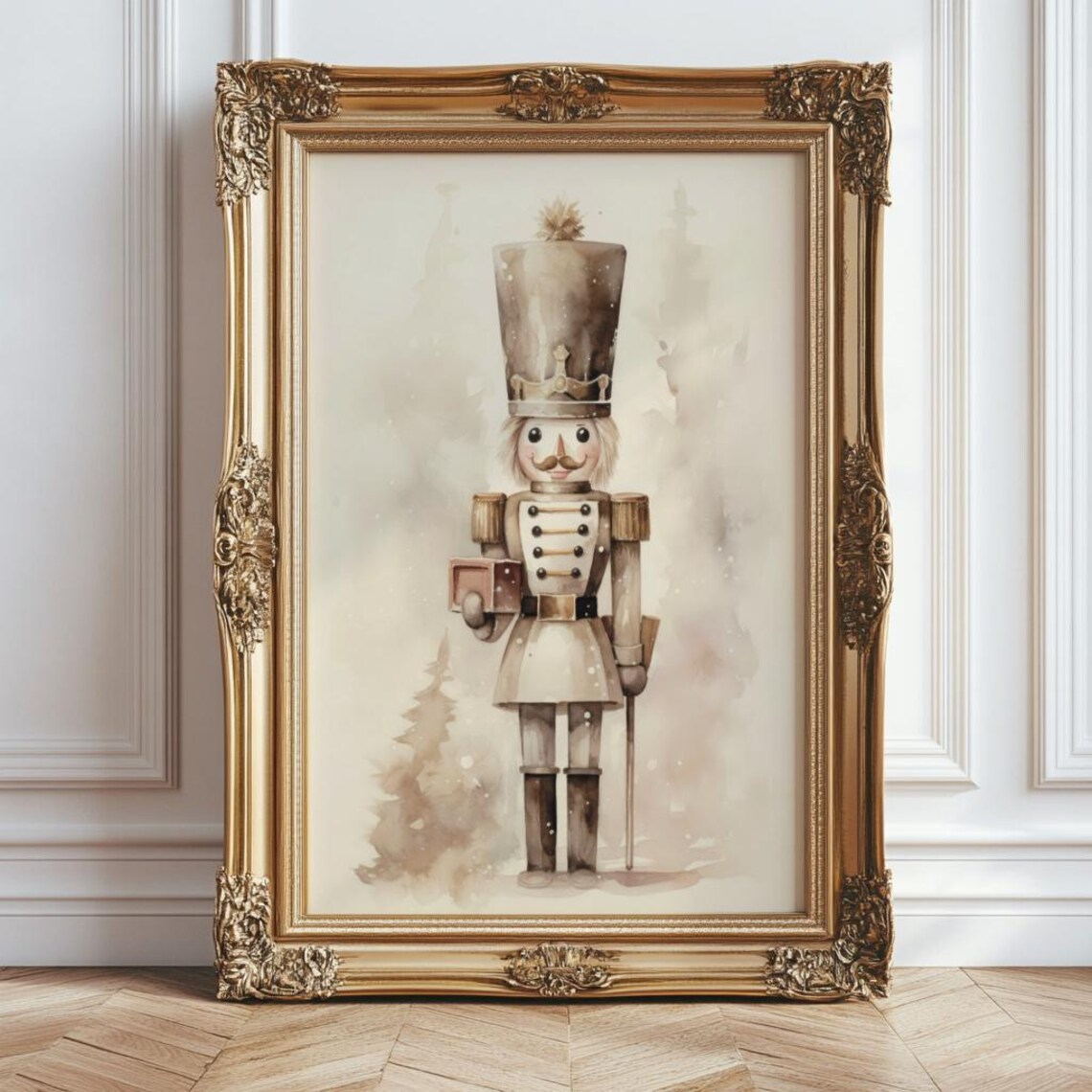 Christmas Nutcracker Painting, Farmhouse Holiday Art Print - Image 4