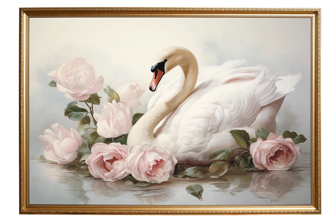 White Swan Romantic Valentine's Day Art Print - Image 5