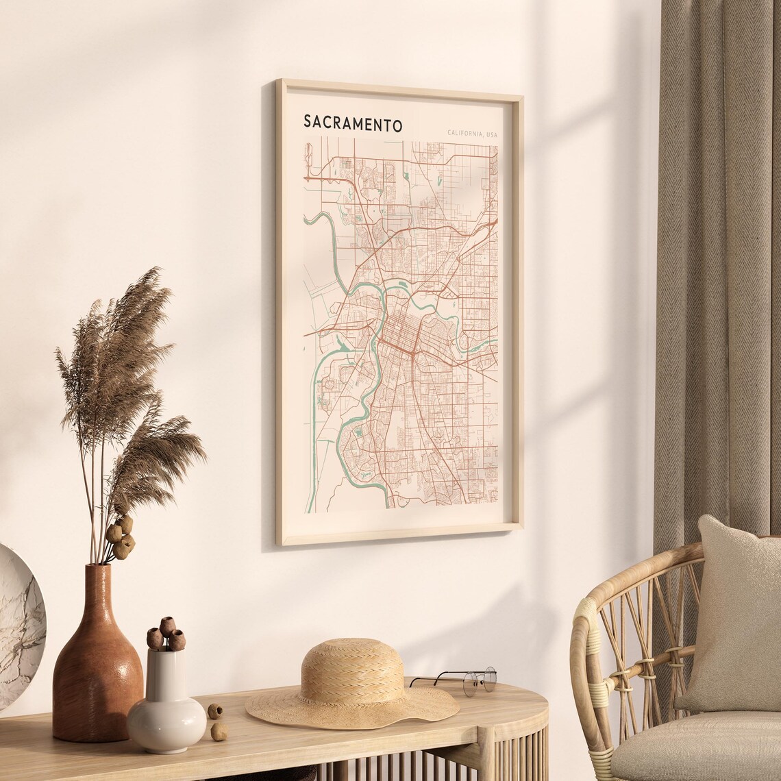 Sacramento Map Poster, California Travel Art Print - Image 3