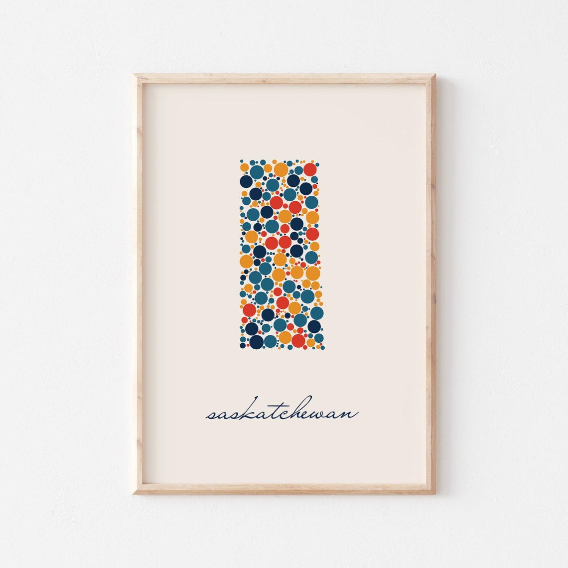 Saskatchewan Canada Colorful Dot Art Province Map Art Poster