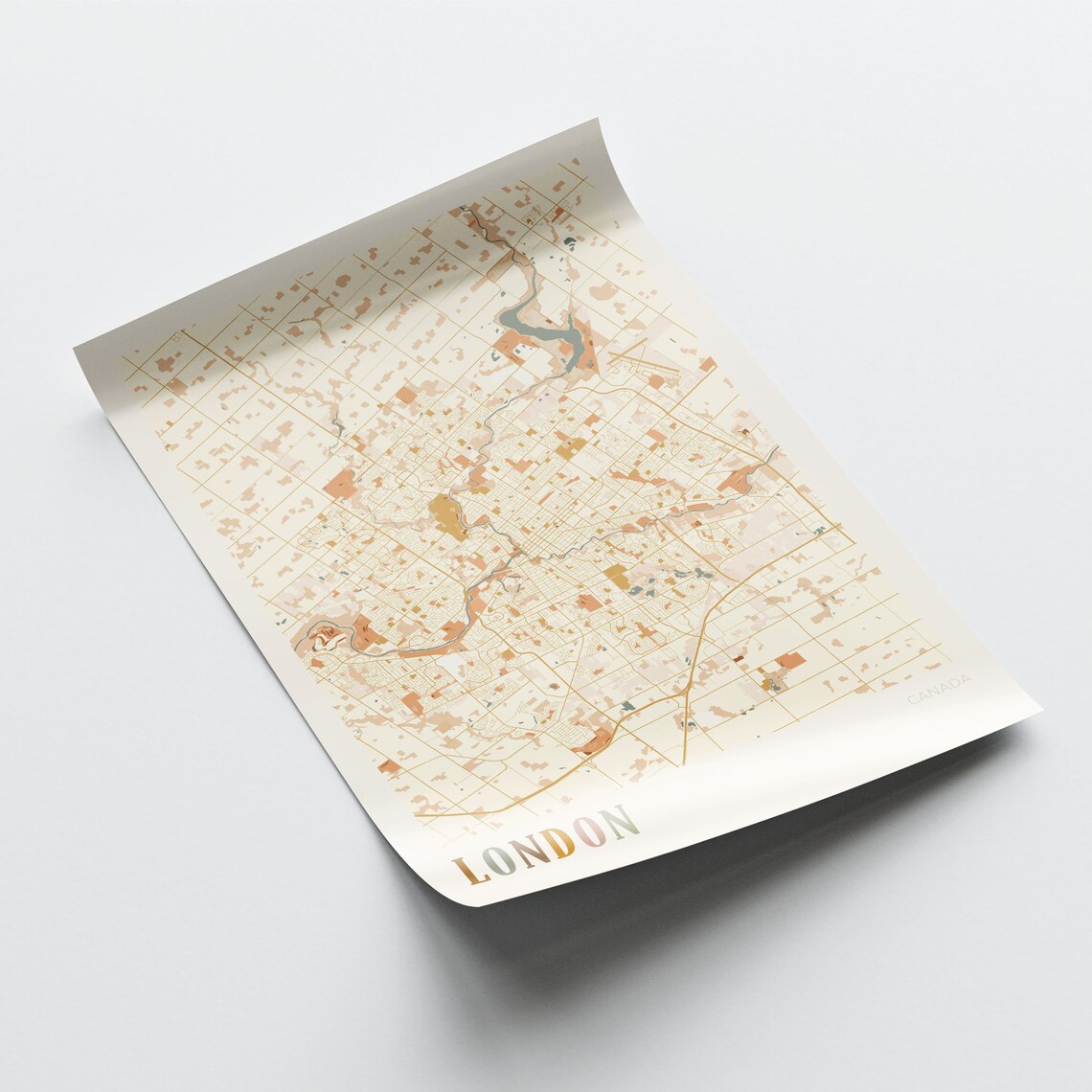 London Ontario Map Poster London Wall Art London City Map London Art Print London Poster London Ontario Canada Boho Wall Art - Image 2