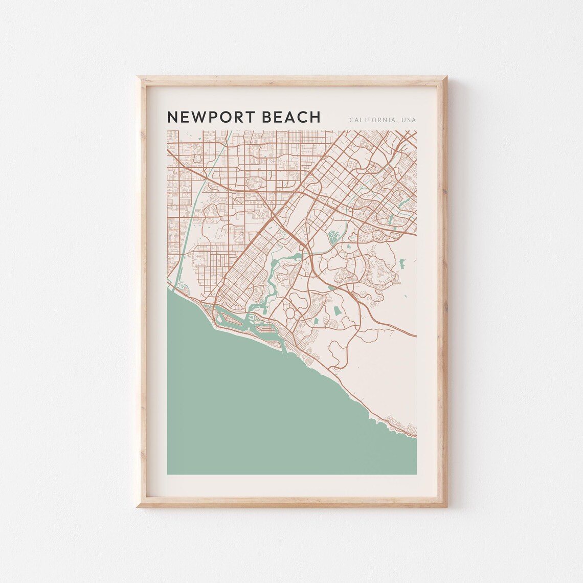 Newport Beach Map Poster, California Travel Poster
