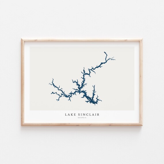 Lake Sinclair Print Poster Art Wall Map House Gift Georgia