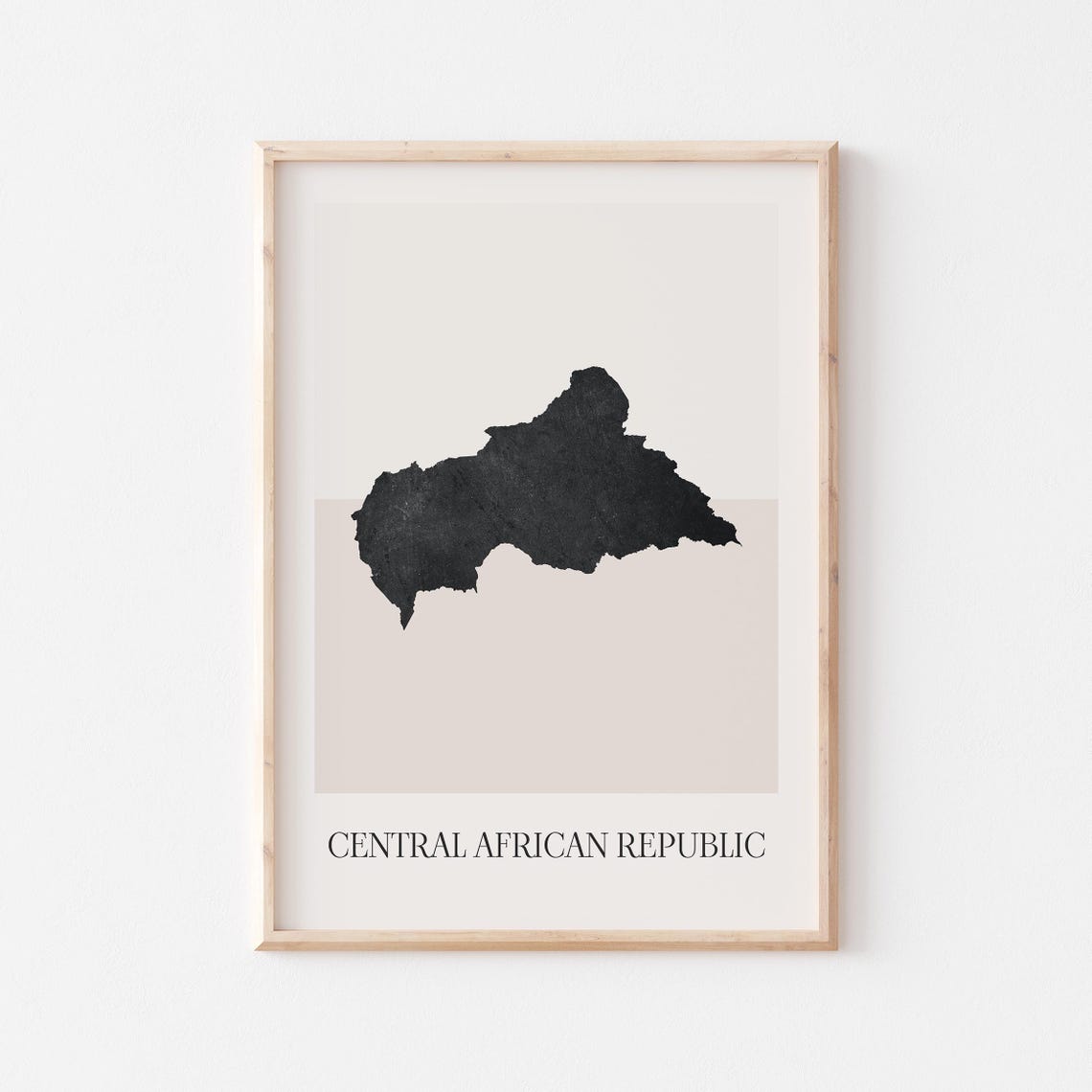 Central African Republic Map Silhouette Minimalist Art Poster