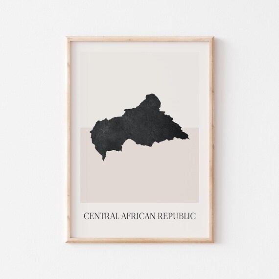 Central African Republic Map Silhouette Minimalist Art Poster
