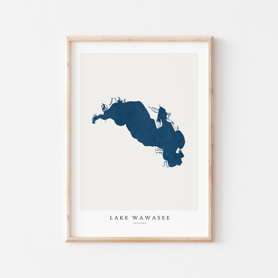 Lake Wawasee Map Poster Print, Indiana House Gift