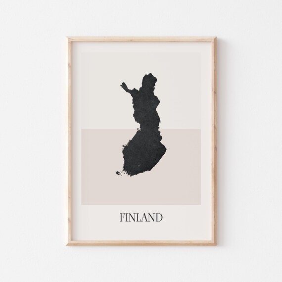 Finland Map Poster Print Minimalist Boho Wall Art Decor For Home Or Gift