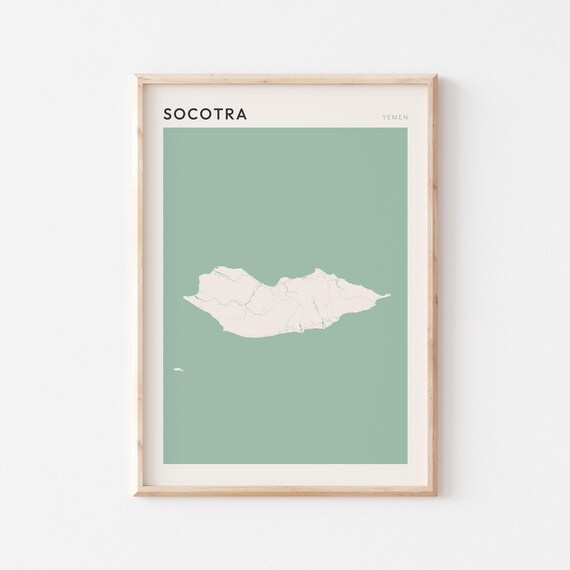 Socotra Map Poster Print Wall Art Yemen Travel Gift Minimalist