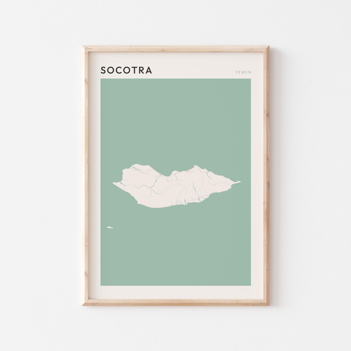 Socotra Map Poster Print Wall Art Yemen Travel Gift Minimalist