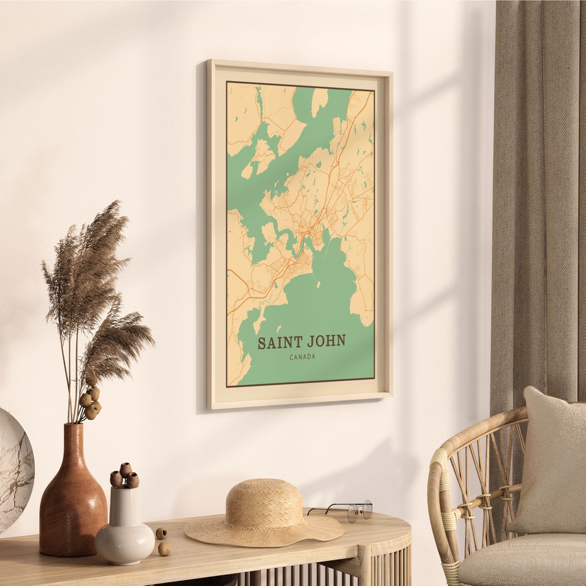 Saint John Canada Vintage Street Map City Art Poster Home Decor Gift - Image 3