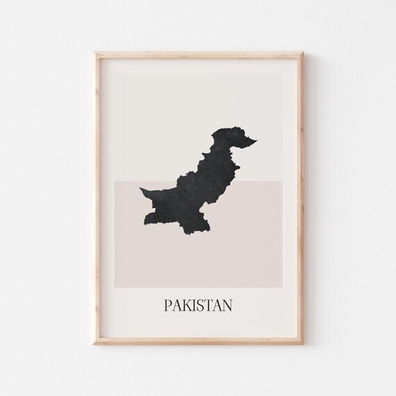 Pakistan Map Poster Print Minimalist Boho Wall Art Decor For Home Or Gift