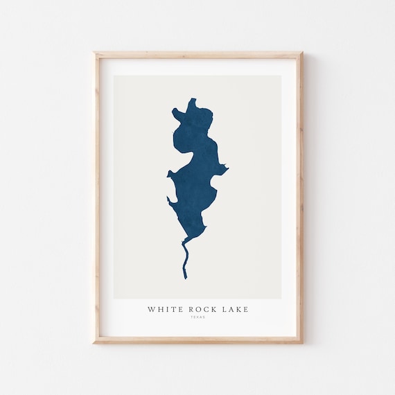 White Rock Lake Print Poster Art Wall Map House Gift Texas